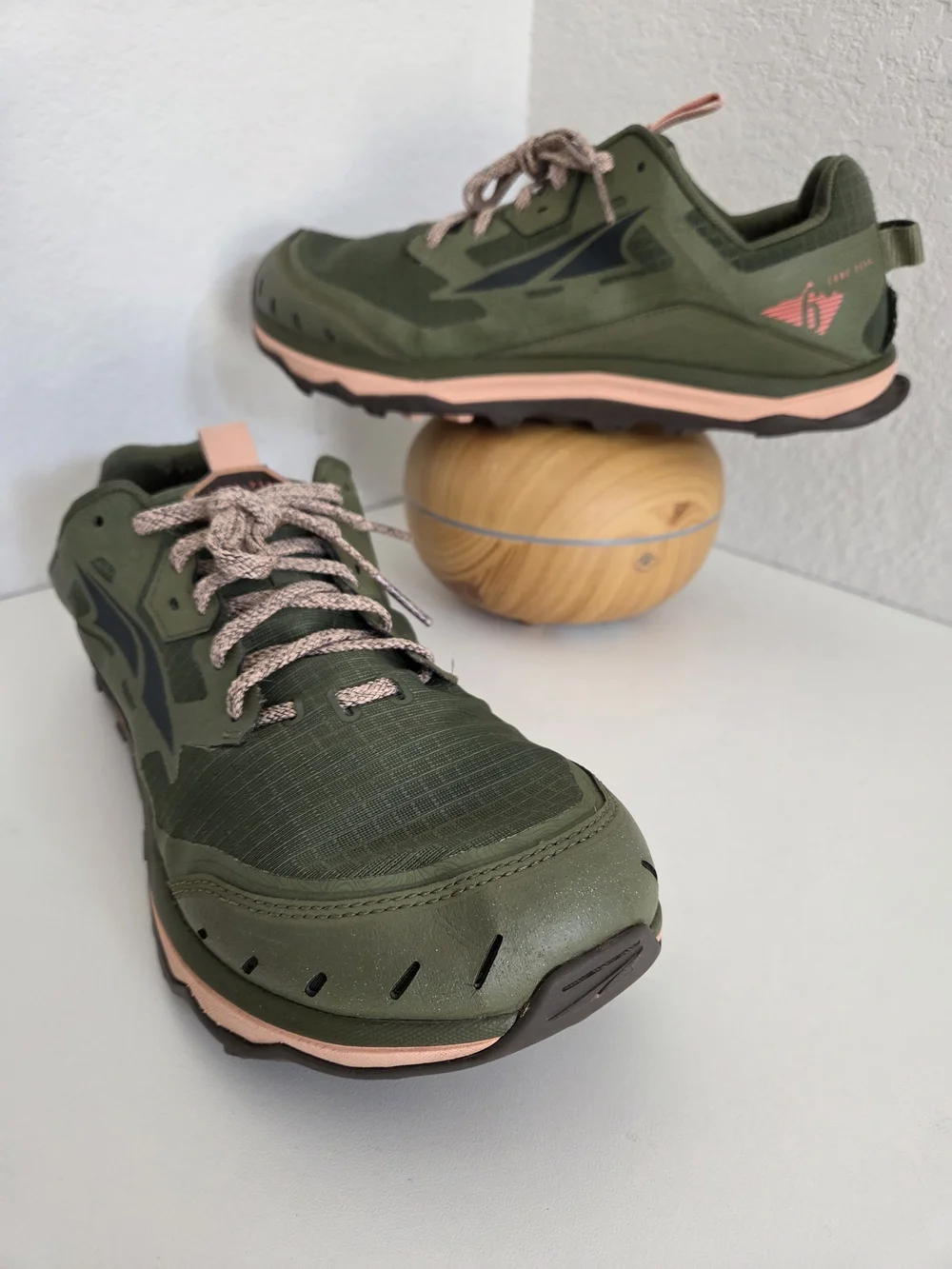 Altra Lone Peak 6 Women's Trail Runner Olive Green And Pink Size 12